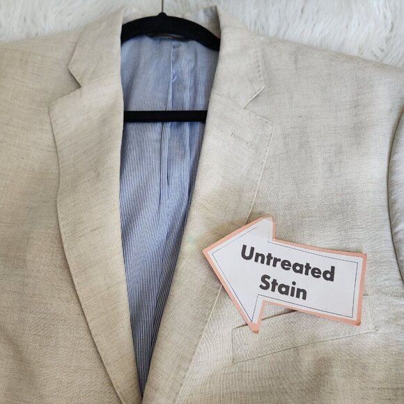 Tasso Elba‎ Island Mens XL Beige 100% Linen 2-Button Blazer Suit Jacket *FLAW* - Picture 2 of 15